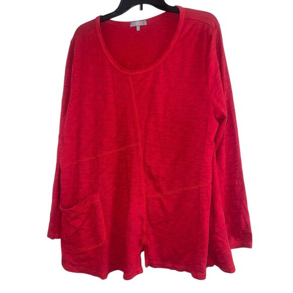 ✨Habitat Cotton Pebble Pocket Sz 2X Tunic In Cranberry✨ - Picture 5 of 11